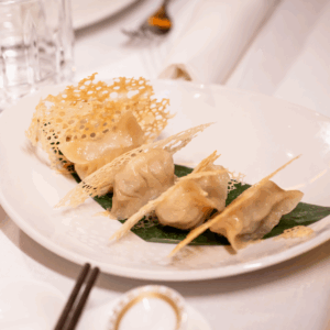 Jiaozi de ternera, jengibre y cebolleta