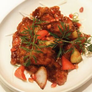 Solomillo de cerdo ibérico en salsa agridulce artesanal